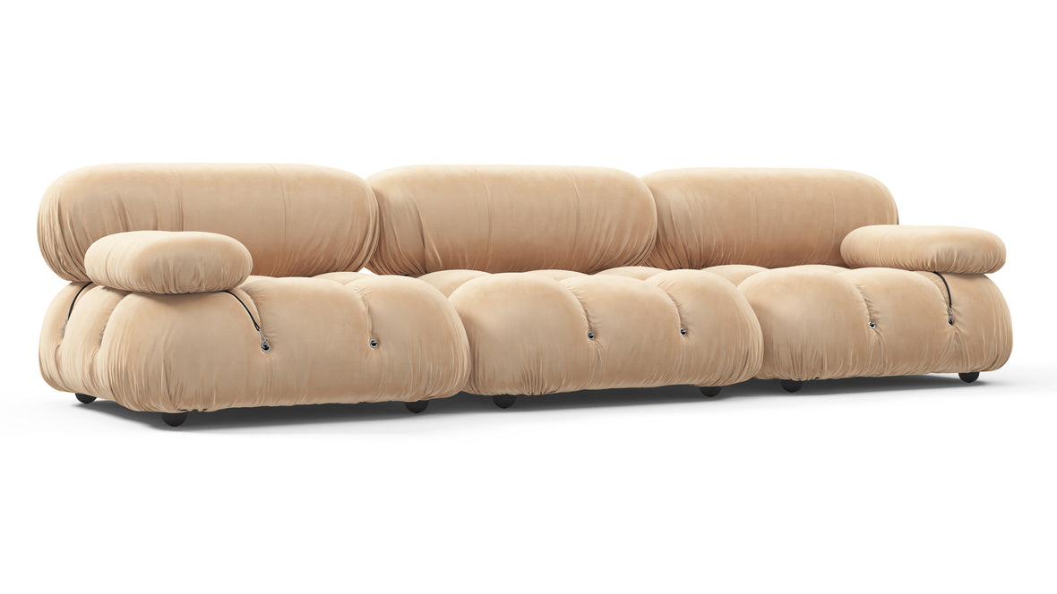 Bellini Sofa - Mario Bellini Three Seater Sofa, Ecru Velvet