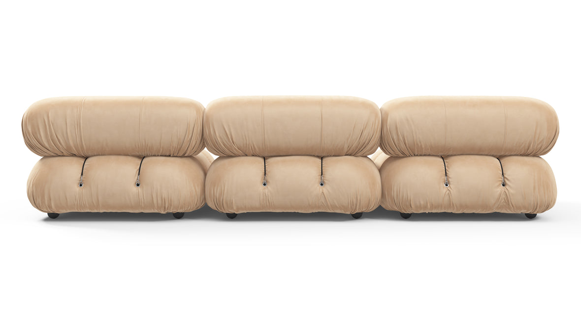 Bellini Sofa - Mario Bellini Three Seater Sofa, Ecru Velvet