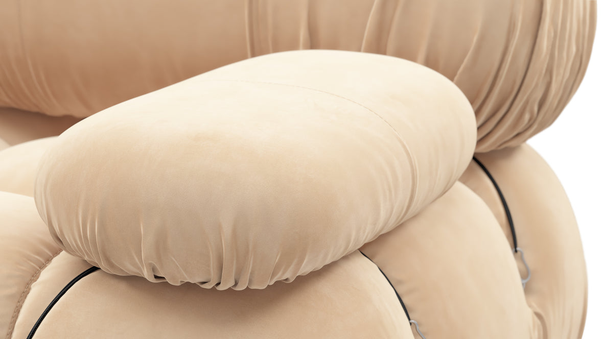 Bellini Sofa - Mario Bellini Open End Sofa, Left, Ecru Velvet