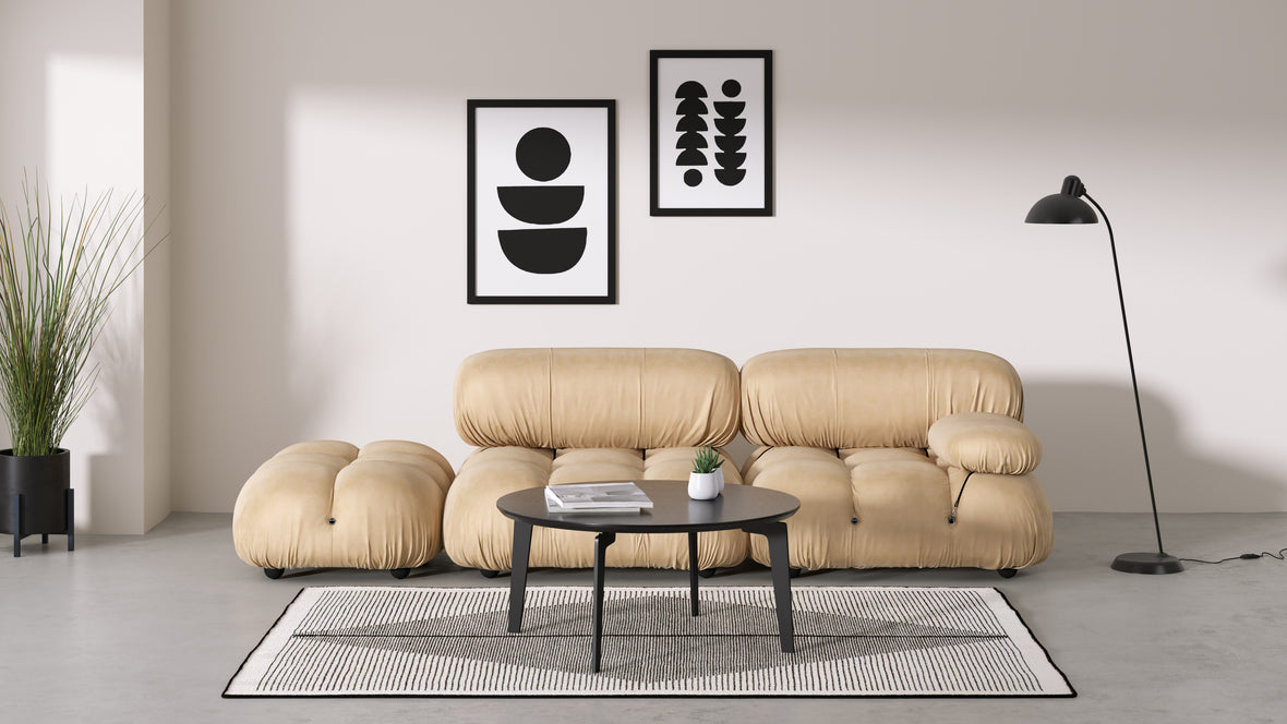 Bellini Sofa - Mario Bellini Open End Sofa, Left, Ecru Velvet