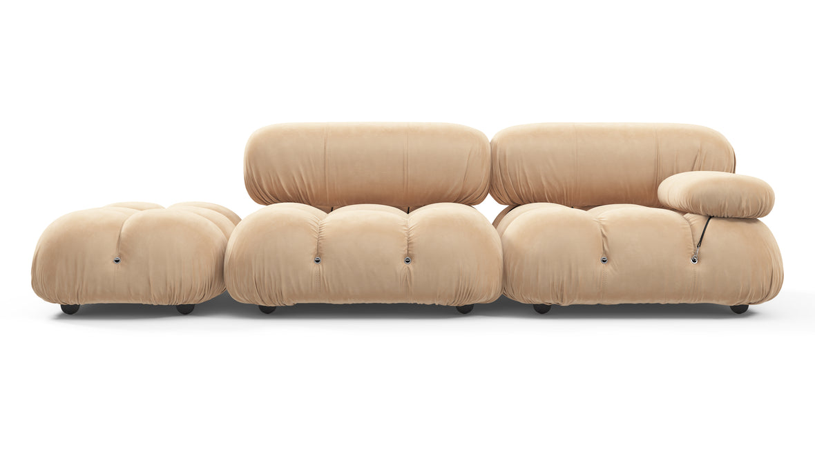 Bellini Sofa - Mario Bellini Open End Sofa, Left, Ecru Velvet