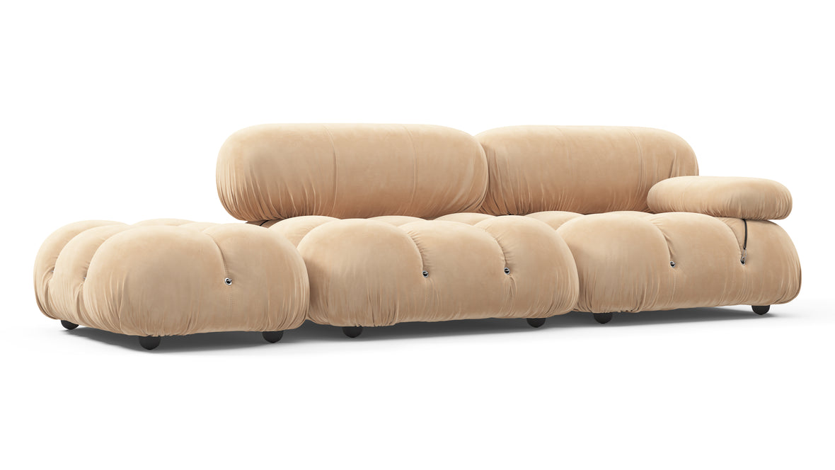 Bellini Sofa - Mario Bellini Open End Sofa, Left, Ecru Velvet