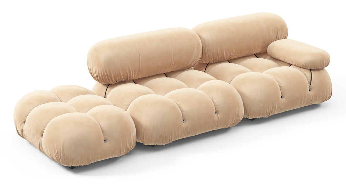 Bellini Sofa - Mario Bellini Open End Sofa, Left, Ecru Velvet