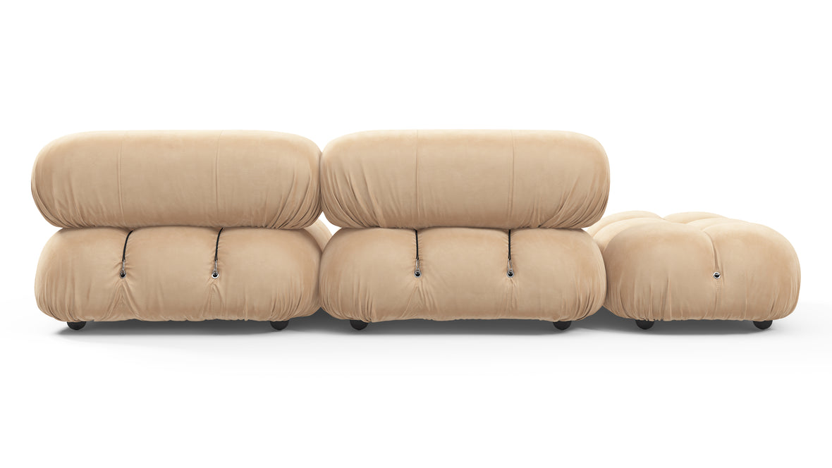 Bellini Sofa - Mario Bellini Open End Sofa, Left, Ecru Velvet
