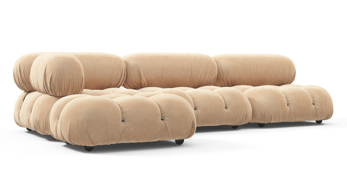 Bellini Sectional - Mario Bellini Sectional, Left Chaise, Ecru Velvet
