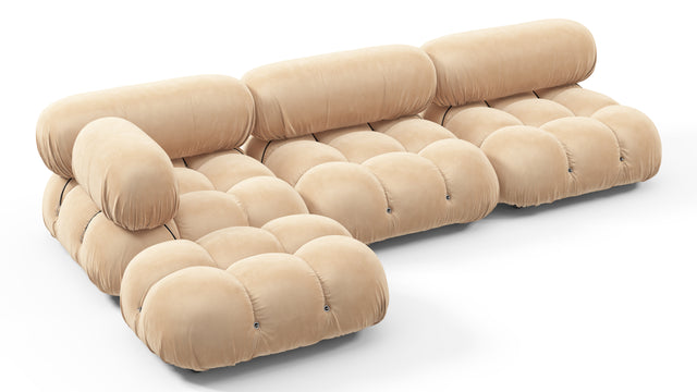 Bellini Sectional - Mario Bellini Sectional, Left Chaise, Ecru Velvet