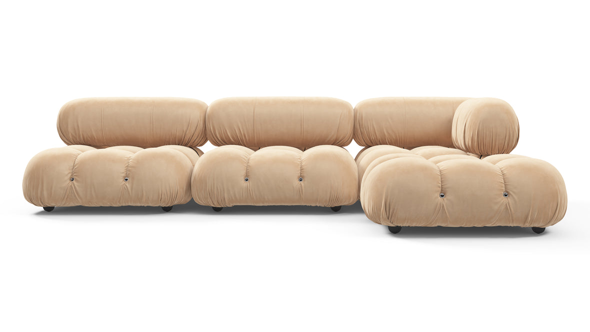 Bellini Sectional - Mario Bellini Sectional, Right Chaise, Ecru Velvet