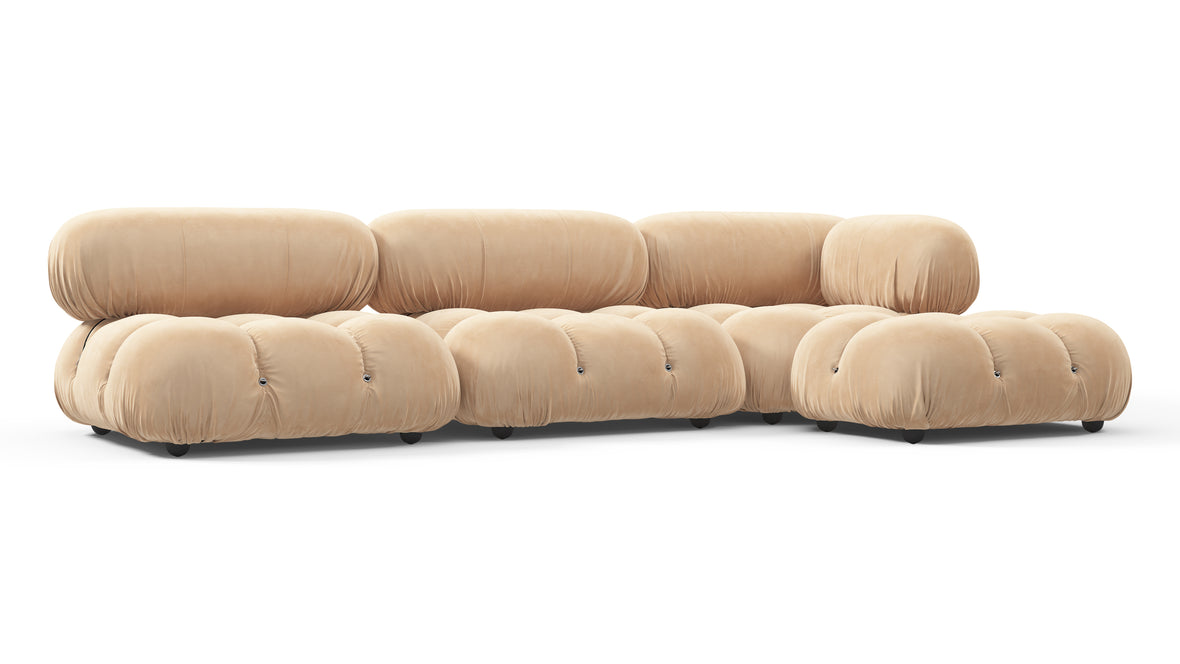 Bellini Sectional - Mario Bellini Sectional, Right Chaise, Ecru Velvet