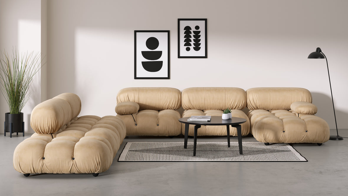 Bellini Large Sectional - Mario Bellini Large Sectional, Left Corner, Ecru Velvet