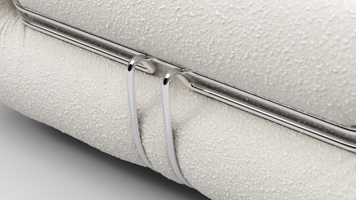Soriana - Soriana Ottoman, White Boucle