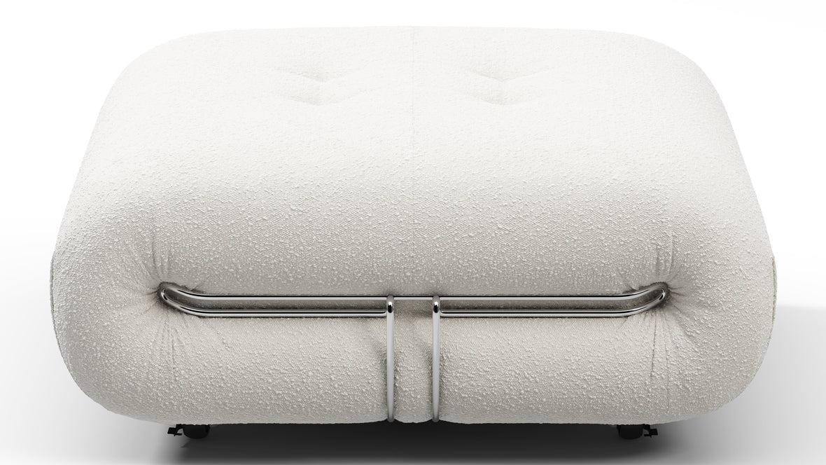 Soriana - Soriana Ottoman, White Boucle