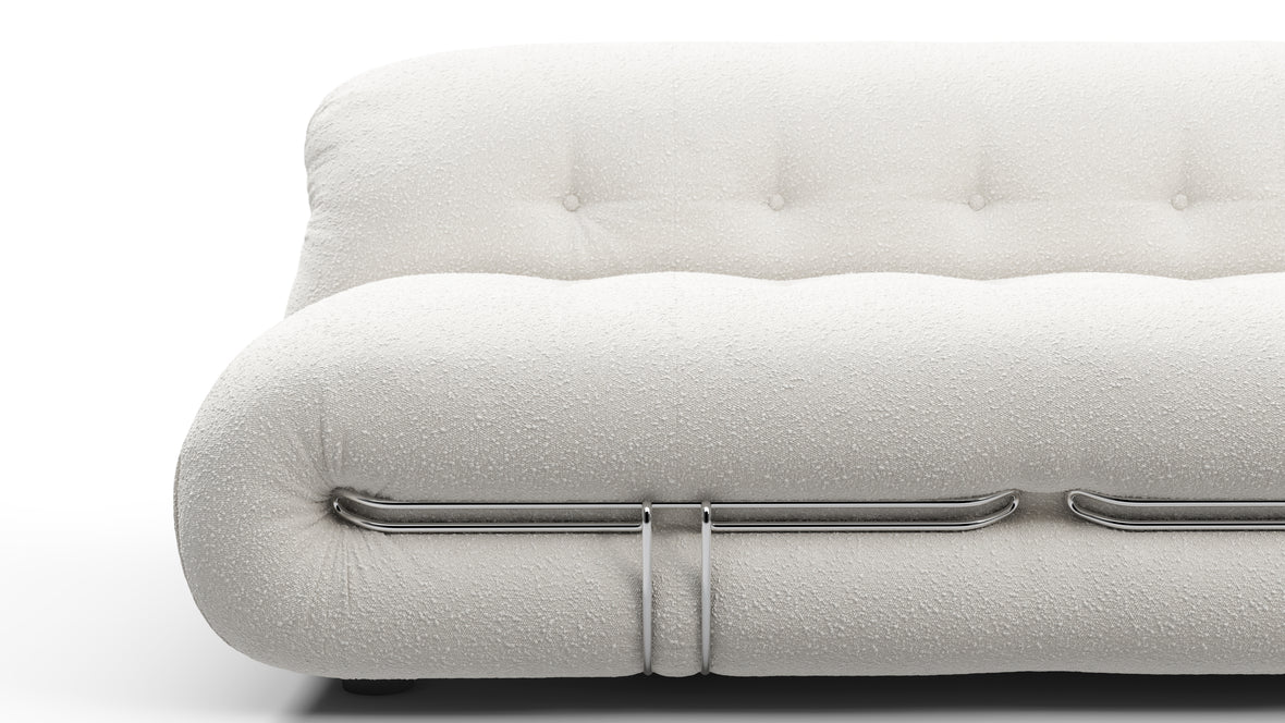 Soriana - Soriana Three Seater Sofa, White Boucle