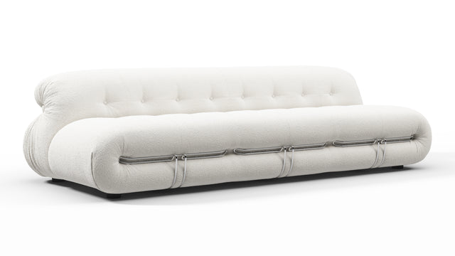Soriana - Soriana Three Seater Sofa, White Boucle