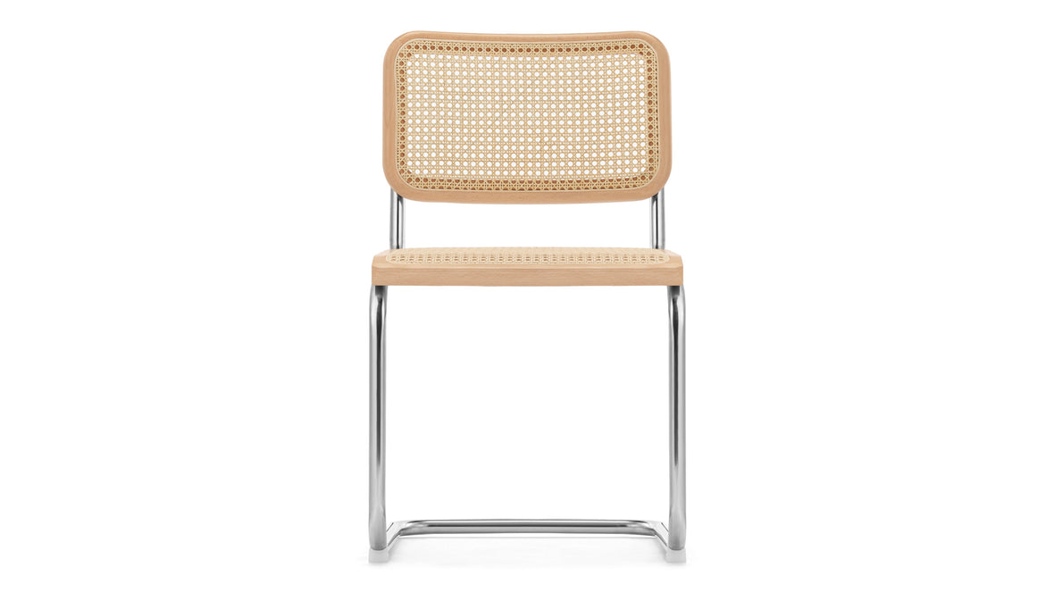 Freya - Freya Dining Chair, Natural Rattan and Chrome