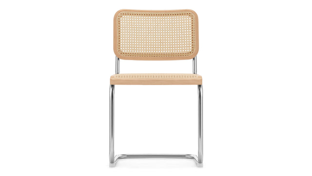 Freya - Freya Dining Chair, Natural Rattan and Chrome