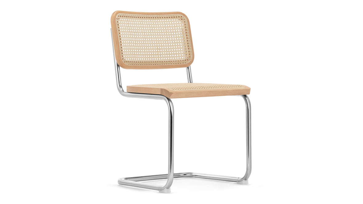 Freya - Freya Dining Chair, Natural Rattan and Chrome