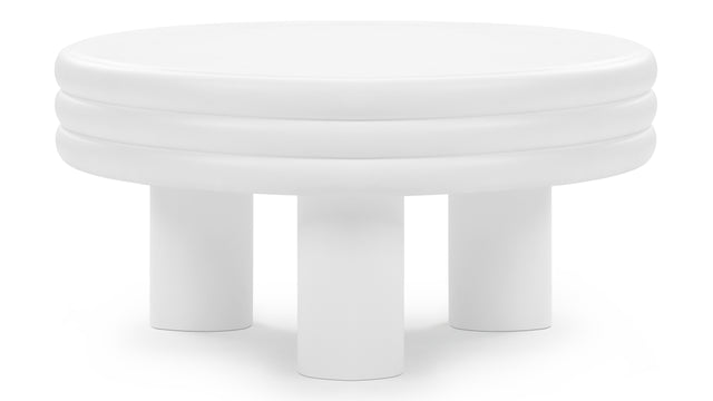 Tor - Tor Round Coffee Table, White Concrete