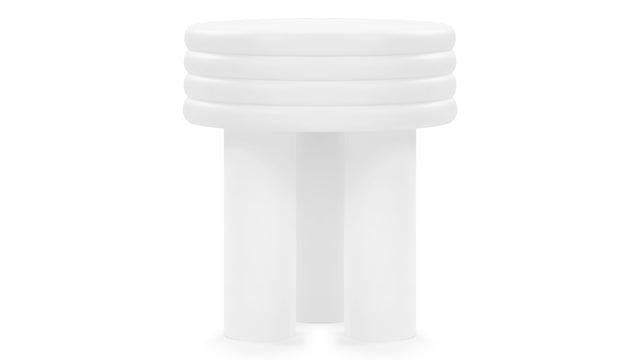 Tor - Tor Round Side Table, White Concrete