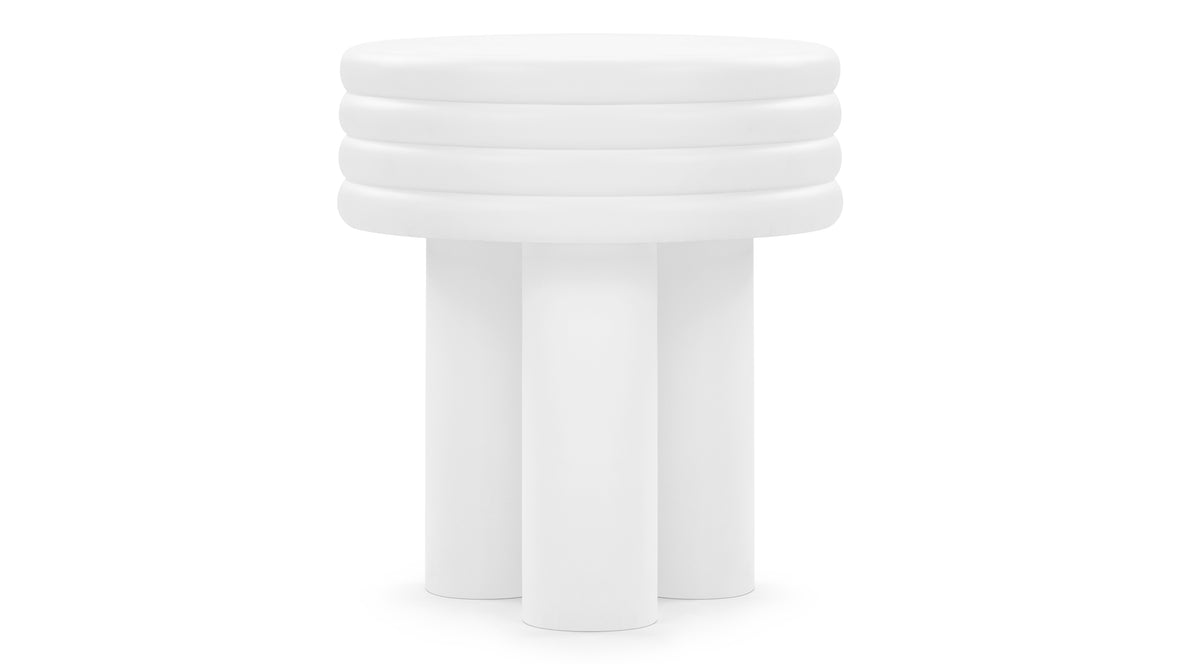 Tor - Tor Round Side Table, White Concrete