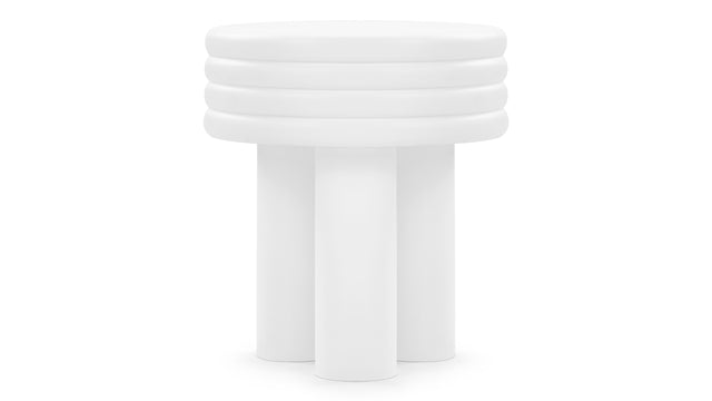 Tor - Tor Round Side Table, White Concrete