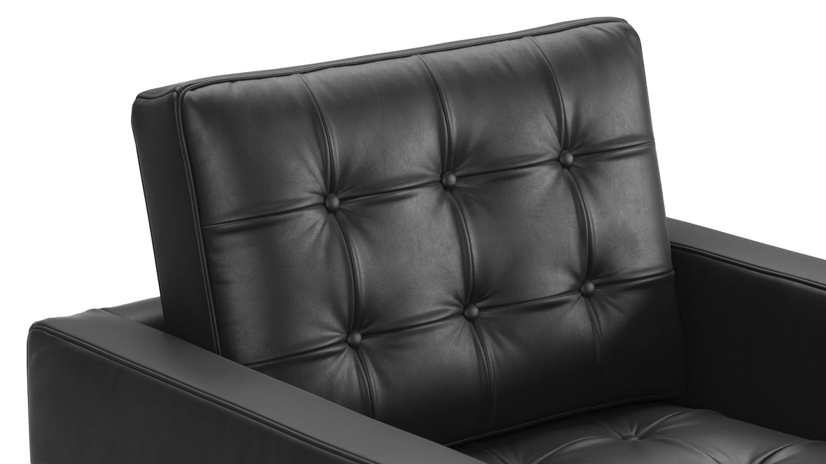 Florence - Florence Lounge Chair, Midnight Black Premium Leather