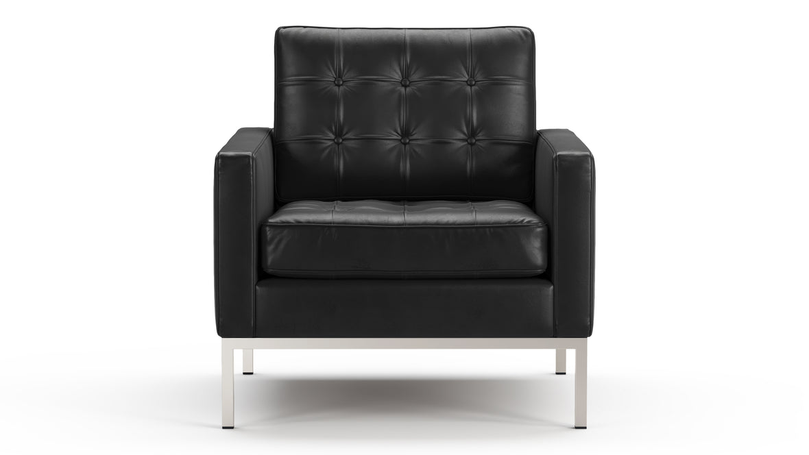 Florence - Florence Lounge Chair, Midnight Black Premium Leather