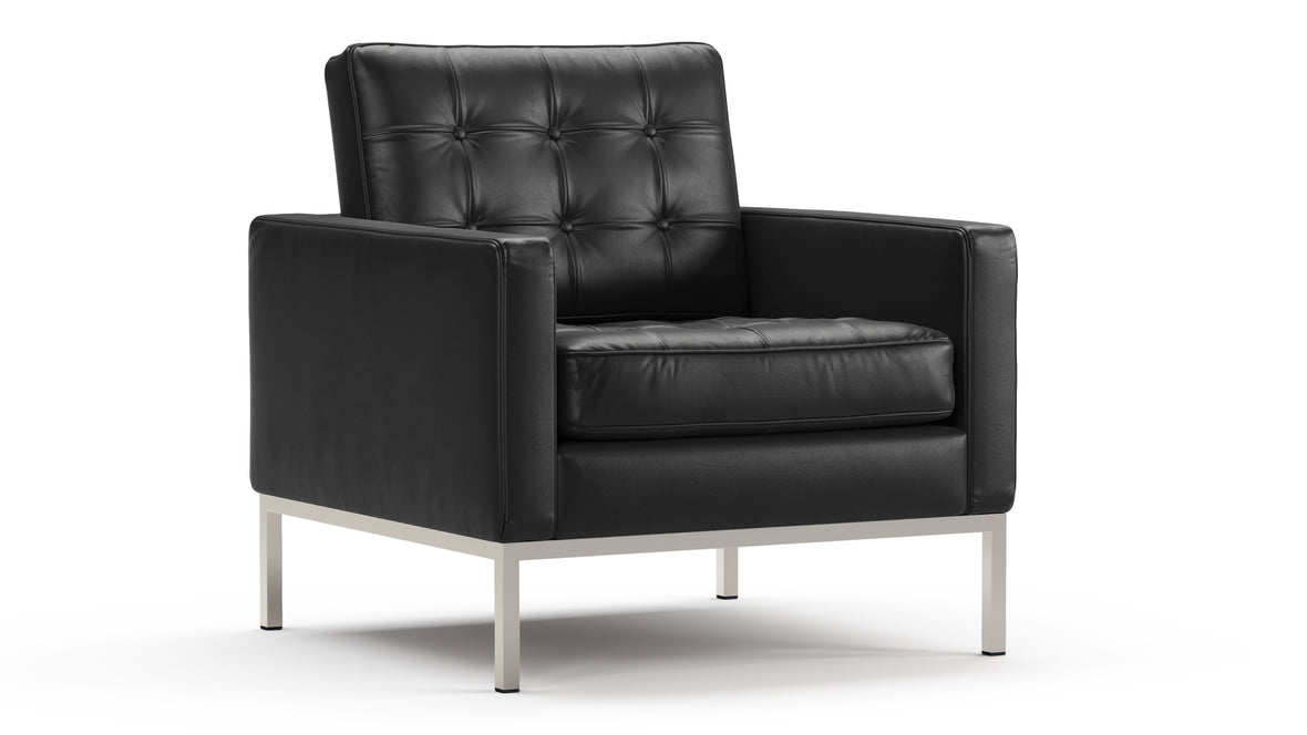 Florence - Florence Lounge Chair, Midnight Black Premium Leather