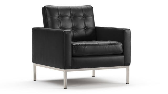 Florence - Florence Lounge Chair, Midnight Black Premium Leather