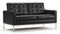 Florence - Florence Two Seater Sofa, Midnight Black Premium Leather