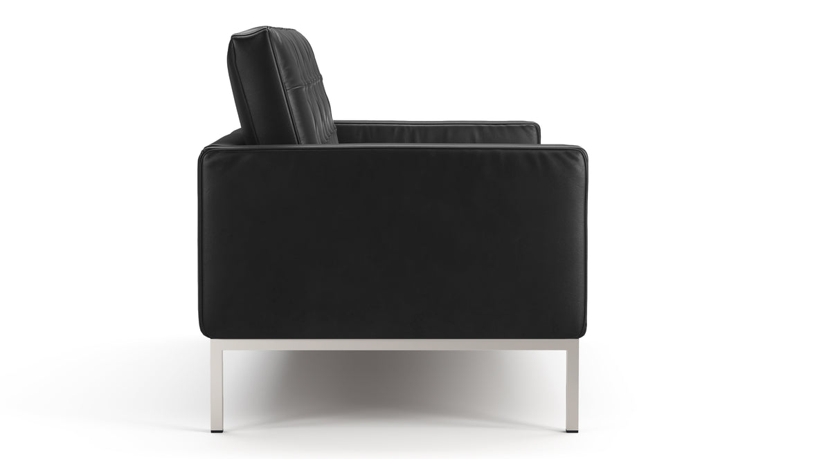 Florence - Florence Two Seater Sofa, Midnight Black Premium Leather