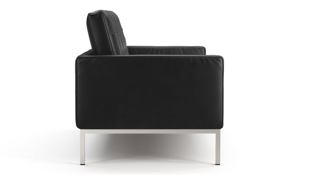 Florence - Florence Two Seater Sofa, Midnight Black Premium Leather