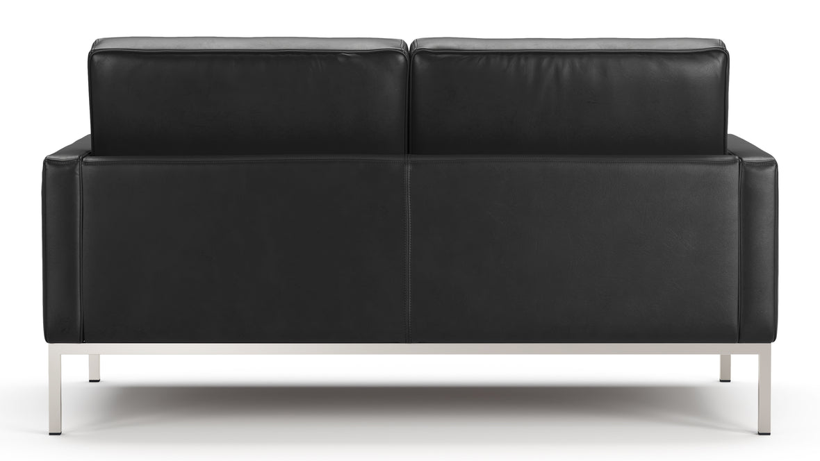 Florence - Florence Two Seater Sofa, Midnight Black Premium Leather