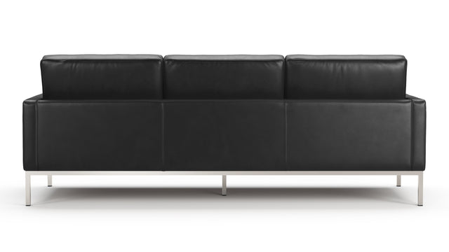 Florence - Florence Three Seater Sofa, Midnight Black Premium Leather