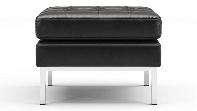 Florence - Florence Ottoman, Midnight Black Premium Leather