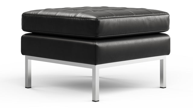 Florence - Florence Ottoman, Midnight Black Premium Leather