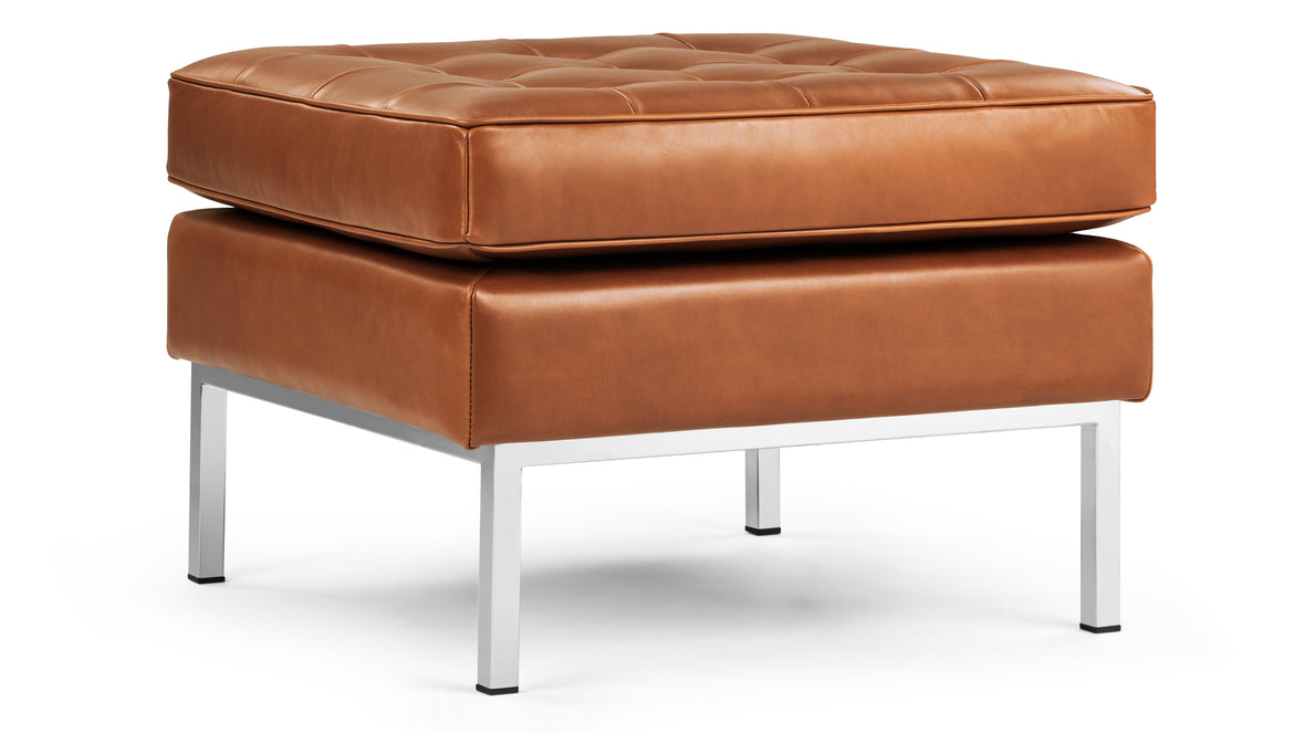 Florence - Florence Ottoman, Tan Premium Leather