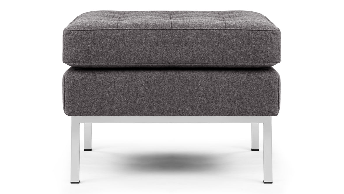 Florence - Florence Ottoman, Dark Gray Wool