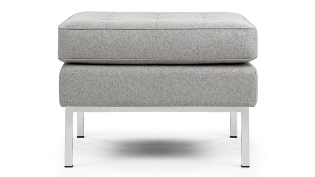 Florence - Florence Ottoman, Light Gray Wool