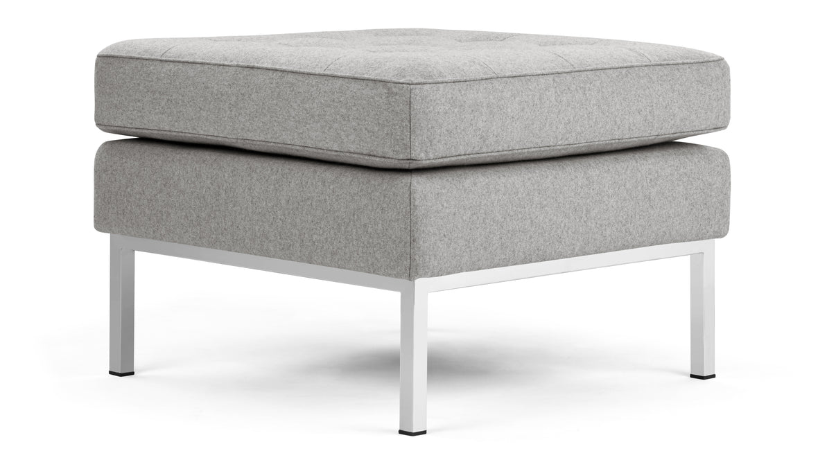 Florence - Florence Ottoman, Light Gray Wool