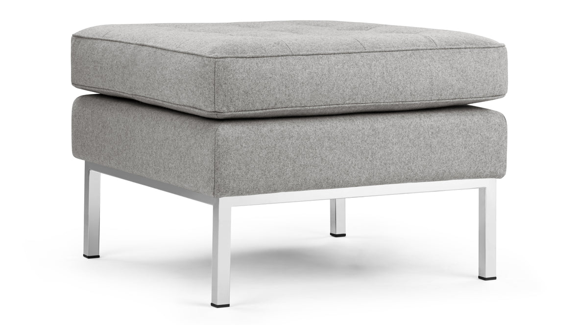 Florence - Florence Ottoman, Light Gray Wool