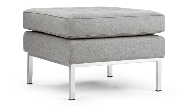 Florence - Florence Ottoman, Light Gray Wool