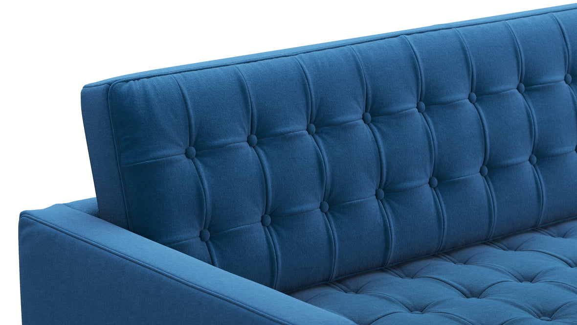 Florence - Florence Three Seater Sofa, Right Chaise, Indigo Blue Wool