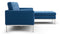 Florence - Florence Three Seater Sofa, Right Chaise, Indigo Blue Wool