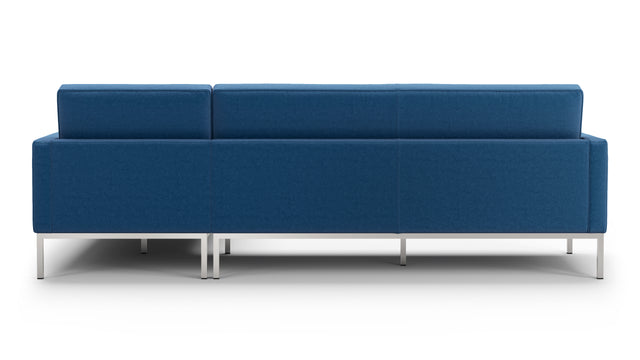 Florence - Florence Three Seater Sofa, Right Chaise, Indigo Blue Wool