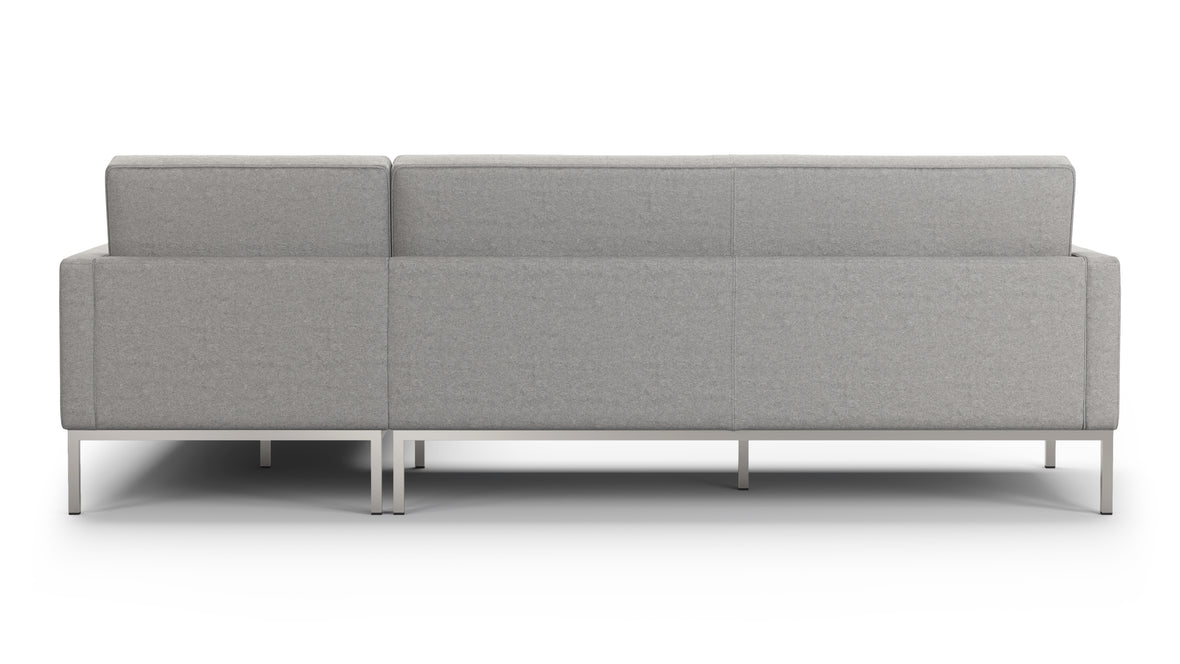 Florence - Florence Three Seater Sofa, Right Chaise, Light Gray Wool