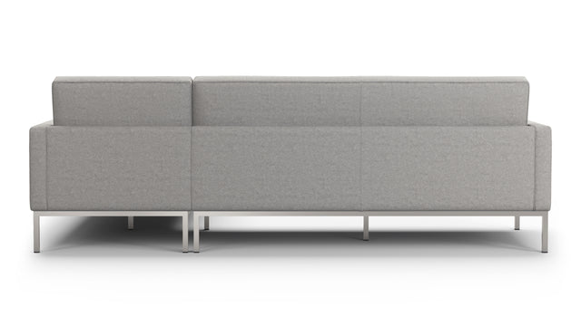 Florence - Florence Three Seater Sofa, Right Chaise, Light Gray Wool