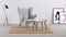 Papa Bear - Papa Bear Ottoman, Light Gray Wool and Walnut