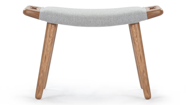 Papa Bear - Papa Bear Ottoman, Light Gray Wool and Walnut