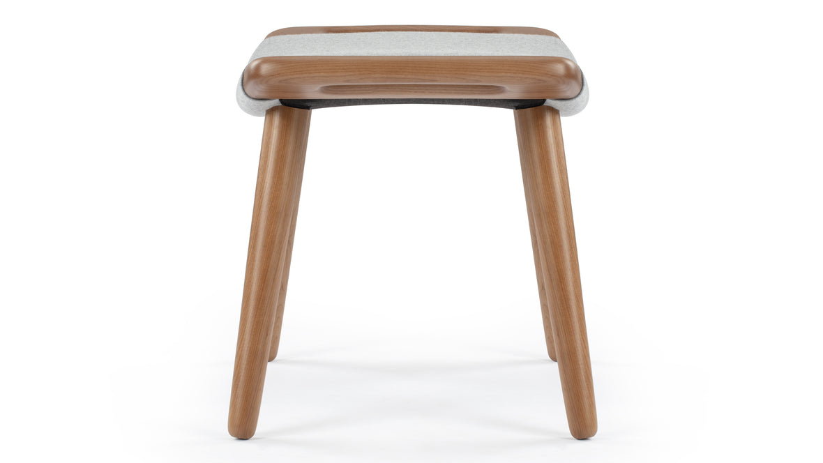 Papa Bear - Papa Bear Ottoman, Light Gray Wool and Walnut