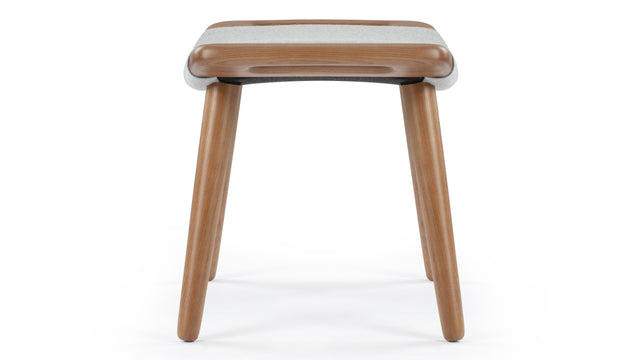 Papa Bear - Papa Bear Ottoman, Light Gray Wool and Walnut
